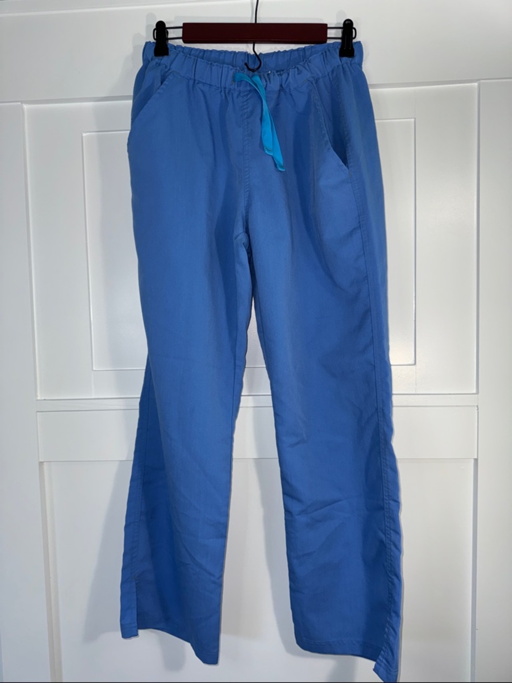 Figs Women’s  Drawstring Joggers Spring Blue with sky Blue Drawcord Sz Medium P
